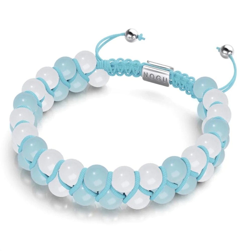 NOGU Blue and White Beaded Bracelet